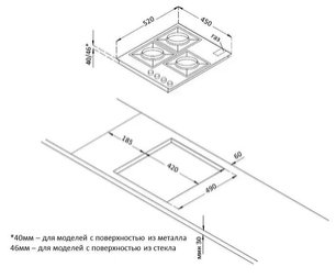 Газовая стеклянная варочная панель Кертинг HGG 4825 CTN фото 4 в Екатеринбурге Газовая стеклянная варочная панель Korting HGG 4825 CTN фото 4 в Екатеринбурге