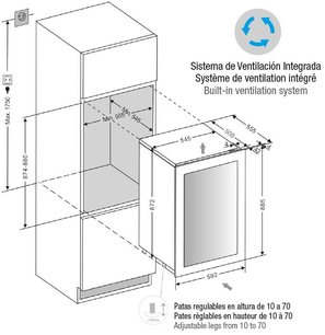 Встраиваемый винный шкаф Pando PVMAV 88-49XR фото 3 в Екатеринбурге