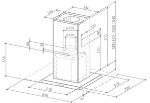 Вытяжка Фабер Glassy Isola/SP EG8 X/V A90 фото 3 в Екатеринбурге Вытяжка Faber Glassy Isola/SP EG8 X/V A90 фото 3 в Екатеринбурге