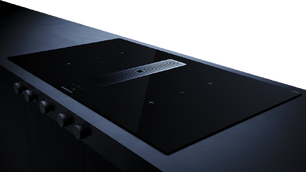 Индукционная варочная поверхность с вытяжкой Kuppersbusch KMI 9850.1 SR-S Black Chrome фото 3 в Екатеринбурге