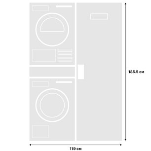 Asko Logic 26 (стиральная машина W4086C.W/3 + сушильная машина T408HD.W + сушильный шкаф DC7784 V.W + гладильная доска HI1153W) фото 2 в Екатеринбурге