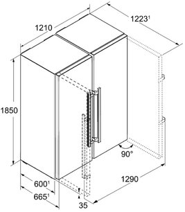 Холодильник Side-by-Side Либхер SBSesf 7222 Comfort NoFrost фото 4 в Екатеринбурге Холодильник Side-by-Side Liebherr SBSesf 7222 Comfort NoFrost фото 4 в Екатеринбурге
