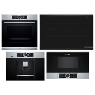 Bosch (варочная панель PXY875DW4E + духовой шкаф HSG636ES1 + микроволновая печь BFR634GS1 + кофемашина CTL636ES6) фото в Екатеринбурге