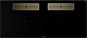 Индукционная варочная поверхность с вытяжкой Kuppersbusch KMI 12850.0 SR-E Gold фото в Екатеринбурге