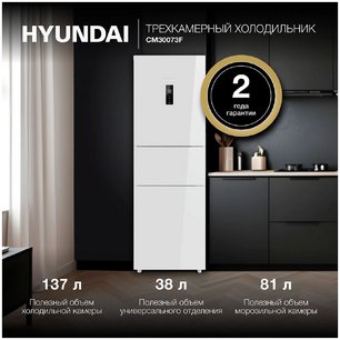 Холодильник Hyundai CM30073F белый фото 3 в Екатеринбурге
