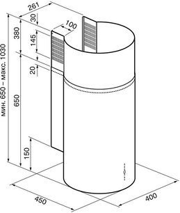Вытяжка Krona TETIS 400 INOX 4P фото 3 в Екатеринбурге