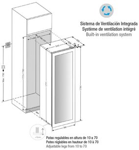 Встраиваемый винный шкаф Pando PVMAV 178-112CRR фото 3 в Екатеринбурге