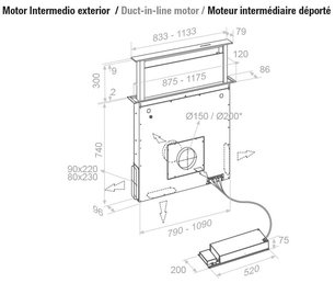 Встраиваемая в столешницу вытяжка Пандо E-320/120 INOX V.2000 фото 3 в Екатеринбурге Встраиваемая в столешницу вытяжка Pando E-320/120 INOX V.2000 фото 3 в Екатеринбурге