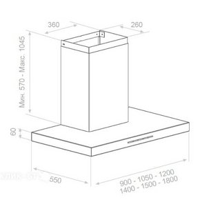 Настенная вытяжка Pando P-861/90 IX 1050 SEC PLUS фото 4 в Екатеринбурге