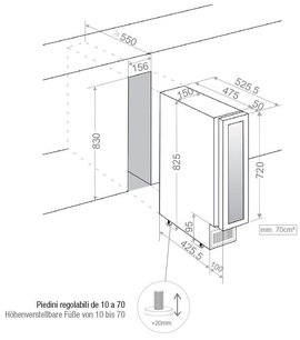 Встраиваемый винный шкаф Pando PVZB 15-9 XR фото 3 в Екатеринбурге