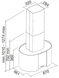 Вытяжка Falmec Mirabilia isola 67 Pharo Vetro (800) ECP фото 3 в Екатеринбурге