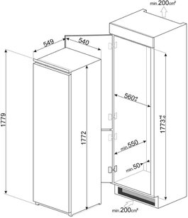 Встраиваемая морозильная камера Smeg S8F174NE фото 4 в Екатеринбурге