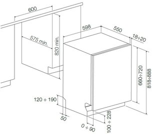 Встраиваемая посудомоечная машина Fulgor Milano FDW 8291.1 фото 4 в Екатеринбурге