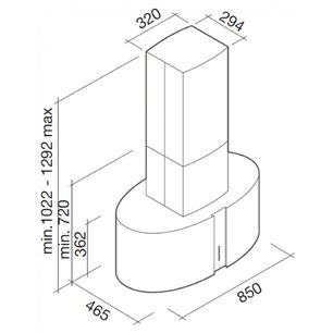 Вытяжка Falmec Mirabilia isola 85 Fenice Vetro (800) ECP фото 3 в Екатеринбурге