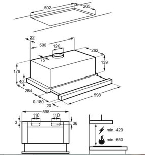 Встраиваемая вытяжка AEG DPB2621S фото 4 в Екатеринбурге