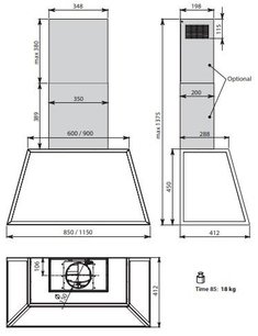 Вытяжка Фалмек TIME 115 INOX фото 3 в Екатеринбурге Вытяжка Falmec TIME 115 INOX фото 3 в Екатеринбурге