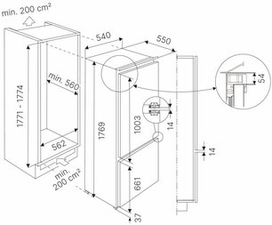 Встраиваемый холодильник Kuppersbusch FKGF 8851.0i фото 2 в Екатеринбурге