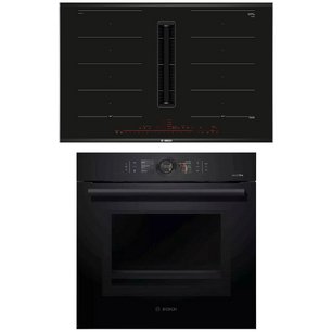 Bosch (варочная панель с вытяжкой PXX875D57E + духовой шкаф HMG8764C1) фото в Екатеринбурге