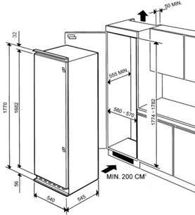 Встраиваемый холодильник Smeg LB30AFNF фото 4 в Екатеринбурге