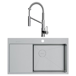 Omoikiri (мойка AKISAME 86 SIDE IN-R + смеситель MIKAWA 2 PLUS-SB BN) фото в Екатеринбурге