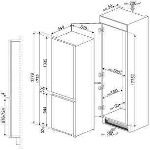 Встраиваемый холодильник Smeg C8173N1F фото 4 в Екатеринбурге