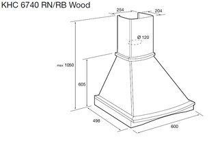Вытяжка Кертинг KHC 6740 RB Wood фото 2 в Екатеринбурге Вытяжка Korting KHC 6740 RB Wood фото 2 в Екатеринбурге