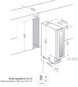 Встраиваемый винный шкаф Pando PVZB 15-9 CRR фото 3 в Екатеринбурге