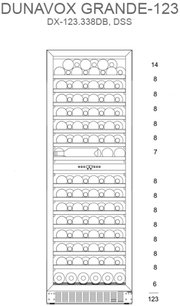 Винный шкаф Dunavox DX-123.338DSS фото 2 в Екатеринбурге
