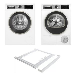 Bosch Serie 4 (стиральная машина WGA24400ME + сушильная машина WQG1420AME + монтажный элемент WTZ20410) фото в Екатеринбурге