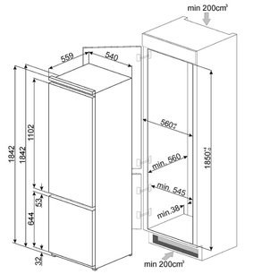 Холодильник Smeg C3180FP фото 2 в Екатеринбурге