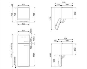 Холодильник Smeg FAB30LPB3 фото 3 в Екатеринбурге