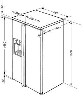 Холодильник Smeg SBS8003P фото 2 в Екатеринбурге