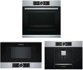 Bosch (духовой шкаф HSG636BS1 + кофемашина CTL636ES1 + микроволновая печь BFR634GS1)