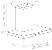 Вытяжка Pando P-861/90 IX V.1050 ECO SEC PLUS фото 2 в Екатеринбурге