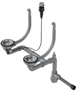 Арматура для двухчашевых моек с круглым переливом и клапаном-автоматом Omoikiri WK-2-R-IN-A фото в Екатеринбурге