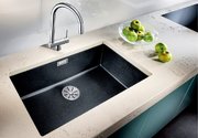 Мойка Blanco SUBLINE 700-U SILGRANIT черный клапан-автомат InFino 526001 фото 2 в Екатеринбурге