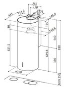 Вытяжка Faber CYLINDRA/2 EV8 2EL XH890 фото 4 в Екатеринбурге