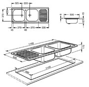 Мойка Smeg LX116D-2 фото 3 в Екатеринбурге