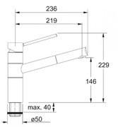 Смеситель Franke Landy 350 выдвижной шланг хром/серебро фото 2 в Екатеринбурге
