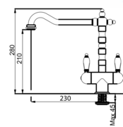 Смеситель Franke Old England бежевый (с двумя ручками) фото 2 в Екатеринбурге