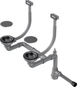 Арматура для двухчашевых моек с прямоугольными переливами Omoikiri WK-2C GM фото в Екатеринбурге