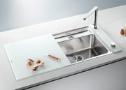 Мойка Blanco Statura 6-IF Crystal белое стекло нержавеющая сталь фото 2 в Екатеринбурге