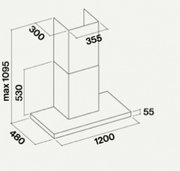 Вытяжка Falmec Lumina 120 Glass Black wall (NRS) фото 3 в Екатеринбурге