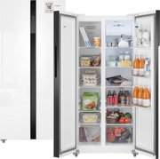 Отдельностоящий холодильник с инвертором Weissgauff WSBS 500 Inverter NoFrost White Glass фото в Екатеринбурге