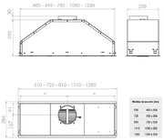 Встраиваемая вытяжка Pando GTI/810 INOX V.1050 ECO SEC PLUS фото 4 в Екатеринбурге