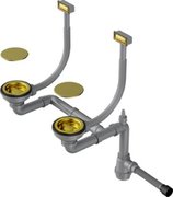 Арматура для двухчашевых моек с прямоугольными переливами Omoikiri WK-2C LG фото в Екатеринбурге