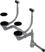 Арматура для двухчашевых моек с прямоугольными переливами Omoikiri WK-2C GB фото в Екатеринбурге